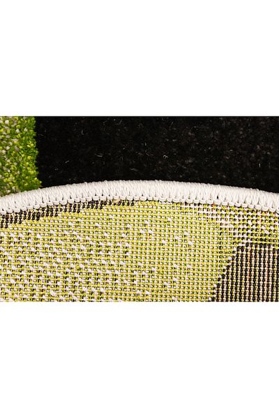 Kolibri Round Carpet for Children's Room Covorexpert Football Ball 11198-130, 67 x 67 cm, Green, 9 mm Thread