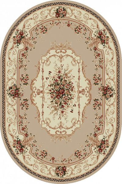 Lotos Oval Carpet Covorexpert 507-100, Various Sizes, Beige, Cream, 8 Mm Thread, Anti-Allergic, Living Room