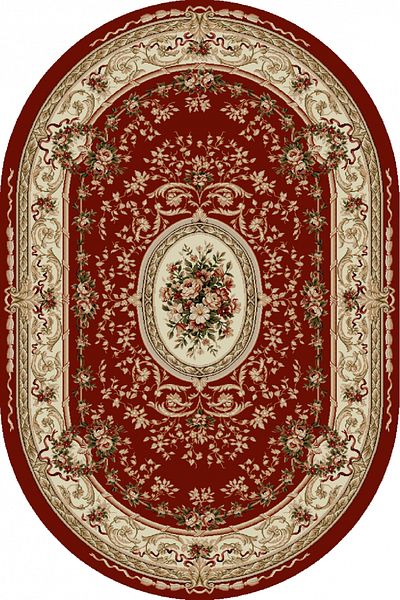 Lotos Oval Carpet Covorexpert 568-210, 100 x 200 cm, Grena, Red, 8 mm Thread, Anti-Allergic, Living Room
