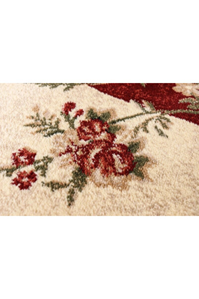 Lotos Carpet 551-120, Cream, Red, 8 Mm Thread, Anti-Allergic, Living Room, Bedroom