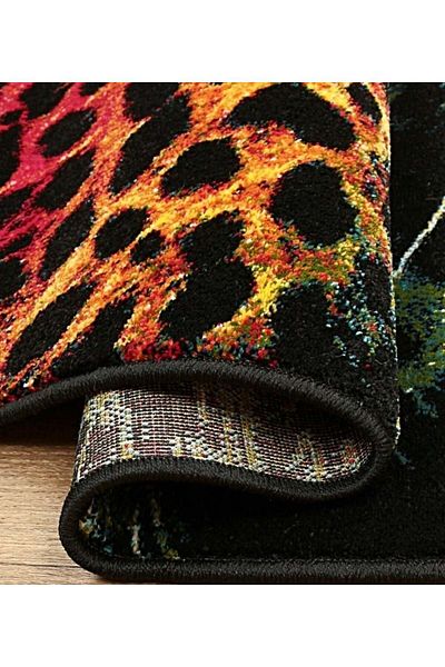 Kolibri Carpet Covorexpert Leopard Black 11016-180, 120 x 170 cm, Multicolor, 9 mm Thread, Anti-Allergic, Living Room