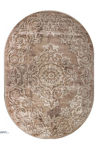 Mira Oval Carpet Covorexpert 24016-132, 50 x 80 cm, Brown, 6 mm Thread, Anti-Allergic, Living Room, Bedroom