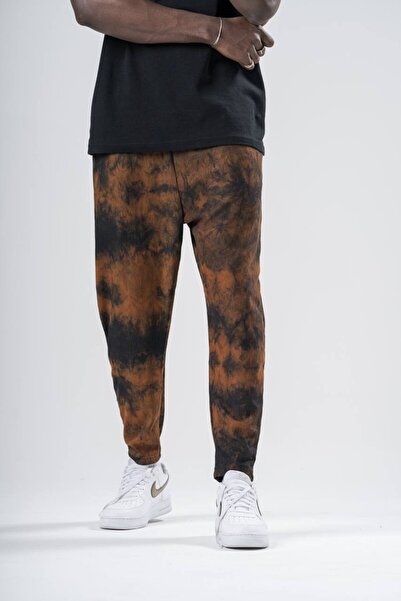 FıttingRoom Batik Washed Baggy Trousers with Elastic Waist