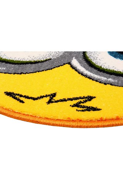 Kolibri Round Carpet for Children's Room Covorexpert Minion 11086-150, 67 x 67 cm, Yellow, 9 mm Thread, Anti-Allergic