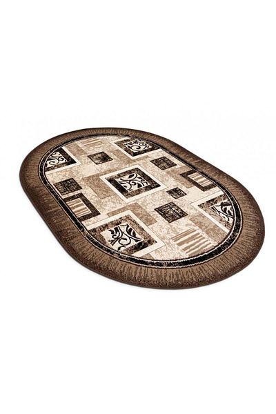 Luna Oval Carpet Covorexpert 1835-12, 140 x 200 cm, Cream, Brown, 6 mm Thread, Anti-Allergic, Living Room