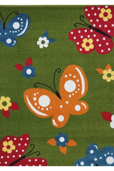 Kolibri Children's Room Carpet Covorexpert Butterflies 11206-130, Various Sizes, Green, 9 Mm Thread, Anti-Allergic
