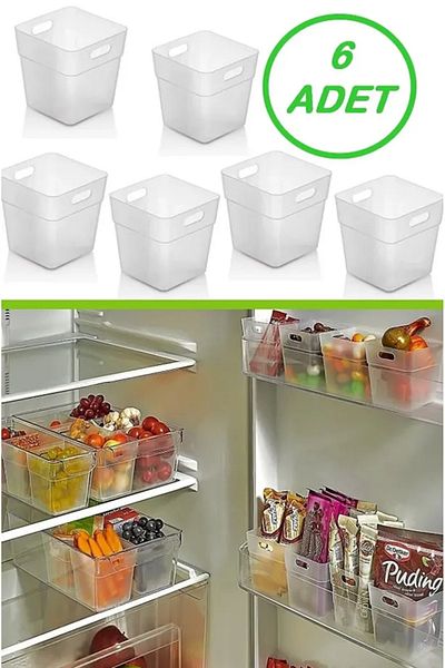 RED KİTCHEN 6 Pieces Refrigerator Door Organizer 6-Piece Refrigerator Organizer and Bathroom Organizer