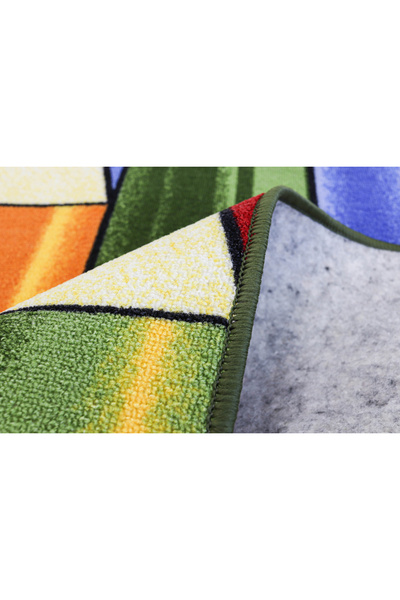 PRİNT Children's Room Carpet Crayons 1358b4, Multicolor, Anti-Allergic