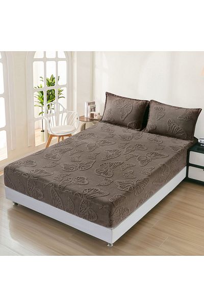 FIONNA.RO Cocolino Embossed Butterflies Duvet Cover 140x200cm - Brown