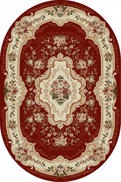 Covorexpert Oval Carpet Lotos 570-210, 150 x 300 cm, Grena, Red, 8 mm Thread, Anti-Allergic, Living Room