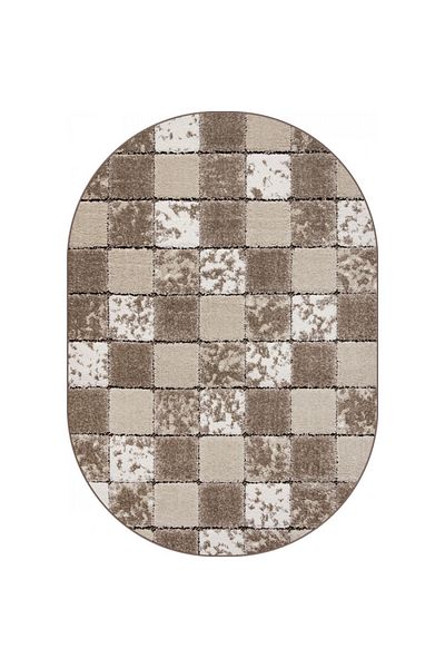 FASHION Oval Carpet Covorexpert 32018-120, Various Sizes, Cream, Brown, 12 Mm Thread, Anti-Allergic, Living Room