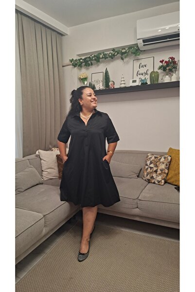 Butik Siyah Gömlek Elbise