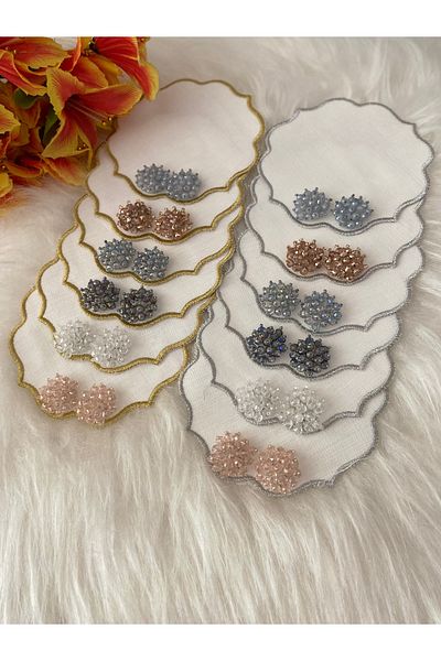 BÜŞRA Coffee Side Presentation Napkin with Stones 12 Pcs