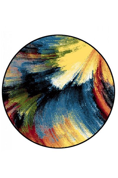 Kolibri Round Carpet for Children's Room Covorexpert Brush 11017-180, 80 x 80 cm, Multicolor, 9 mm Thread, Anti-Allergic