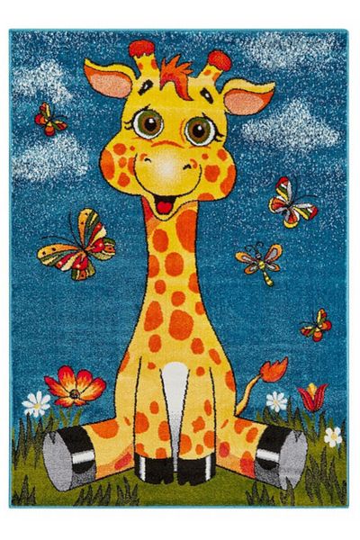 Kolibri Children's Room Carpet Covorexpert Giraffe 11112-140, 80 x 150 cm, Multicolor, 9 mm Thread, Anti-Allergic