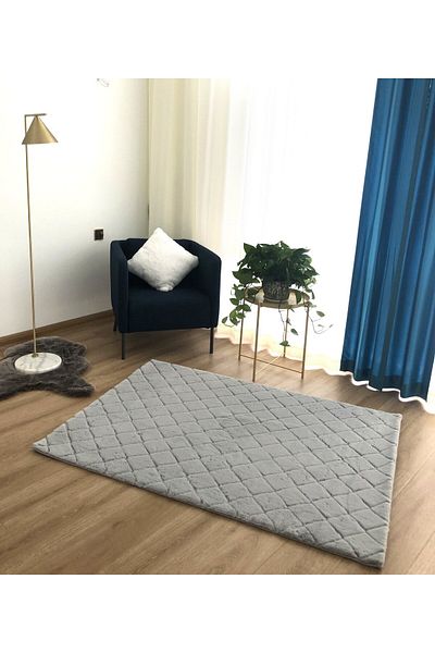 LOP Belgian Carpet Covorexpert Grofat 076, 140 x 200 cm, Grey, 23 mm Pile, Anti-Slip, Anti-Allergic