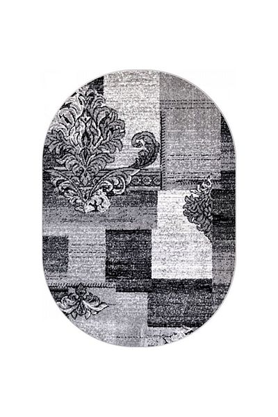 Cappuccino Oval Carpet Covorexpert 16009, 60 x 110 cm, Gray, 7 mm Thread, Anti-Allergic, Living Room, Bedroom