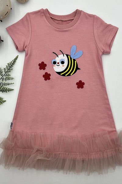 shopwave 1-2-3 Years Old Beekeeper Embroidered Skirt Frilly Gilet Girl's Dress