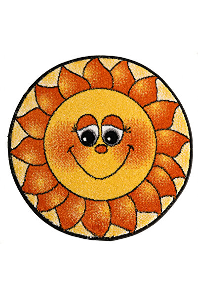 Kolibri Covor Rotund Camera Copii Floarea Soarelui 11175-150, Portocaliu, Fir...