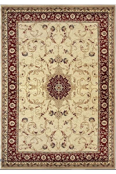Lotos Carpet Covorexpert 523-120, Various Sizes, Cream, Red, 8 Mm Thread, Anti-Allergic, Living Room, Bedroom