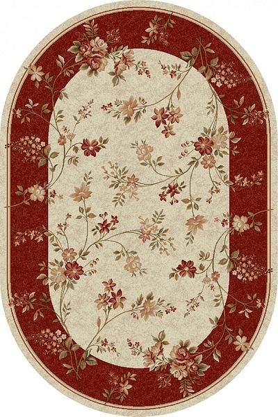Lotos Oval Carpet Covorexpert 551-120, Various Sizes, Cream, Red, 8 Mm Thread, Anti-Allergic, Living Room