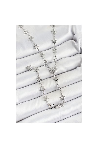 Skygo Brass Silver Color Starry Women's Y Necklace - Tj-Bko10300