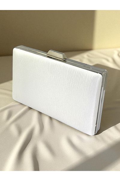 Biçanta Culoare Ecru Model Waterway Satin Femei Rochie de Seara Geanta Nunta Logodna Absolutie
