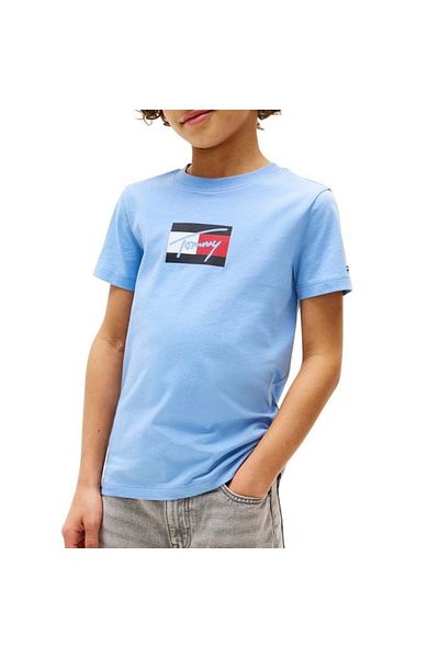 Tommy Hilfiger Tričko Tommy Script s potiskem vlajky, velikost L