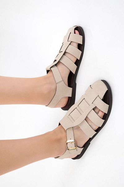 SOHO Beige Suede Women's Sandals 20748