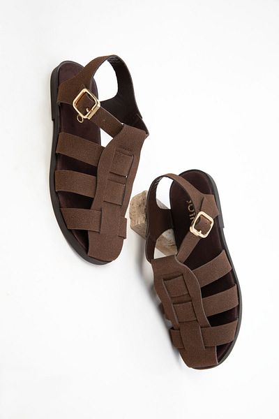 SOHO Brown Suede Women's Sandals 20748
