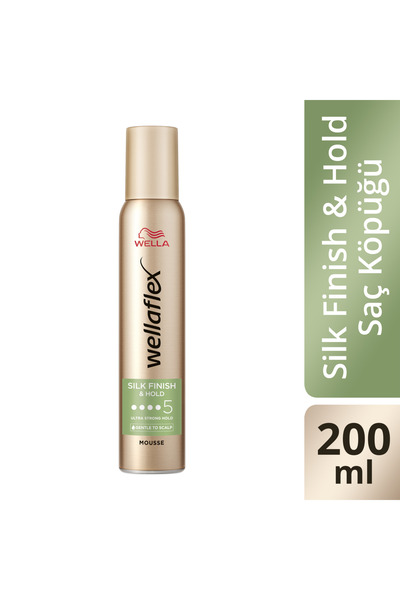 Wella Wellaflex Silk Finish & Hold İpeksi Görünümlü Tutuş Sağlayan Saç Köpüğü Ultra Strong Hold 200 ml
