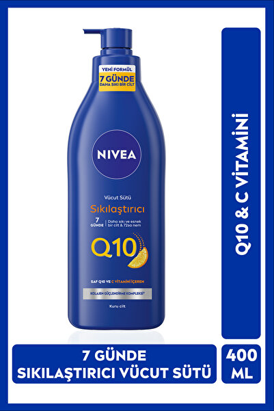 NIVEA Q10 Sıkılaştırıcı Vücut Sütü 400ml, C Vitamini,Kolajen,72 Saat Nemlendirici,Kuru Cilt Tipleri
