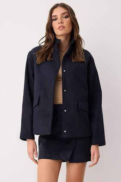 Trendyol Collection Marineblaue Oversize-Form-Cashew-Bomber-Slim-Jackenmäntel TWOAW26MO00128