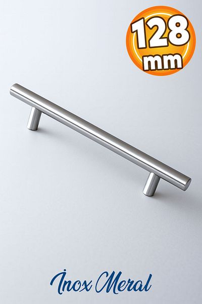 Badem10 Rose Height (128 mm - 12.8 cm) Inox Metal Furniture Kitchen Drawer Cabinet Cupboard Handle Handle Handles