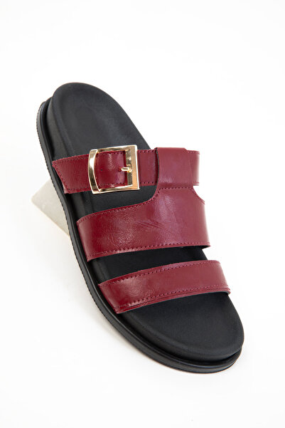 SOHO Bordo Mat Kadın Terlik 20752