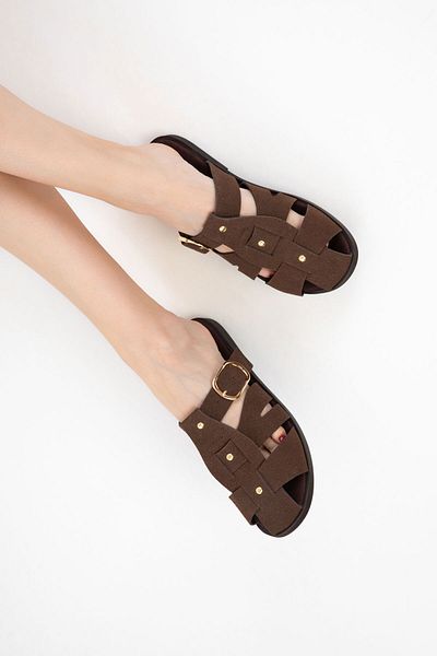 SOHO Brown Suede Women's Slippers 20747