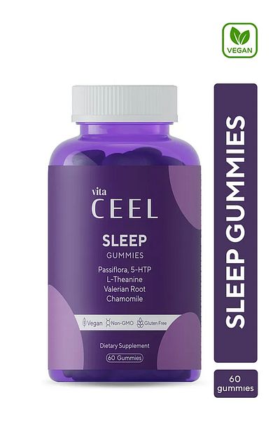 VitaCeel Vegan Sleep Gummy Vitamin Passiflora Assistant to Sleep Cycle, Vitamin B6, 5- http, L-theanie