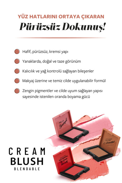 Pastel Cream Blush - Krem Allık 44 Blossom