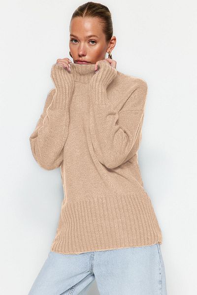 Trendyol Collection Пуловер от трикотаж с широк шарен десен от норка, мека текстура, TWOAW23KZ00490