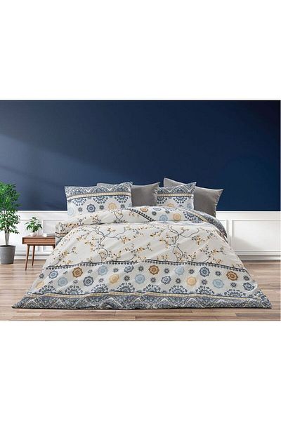 Faiend Cotton Double Duvet Cover Set with Fade-Resistant Anti-Fluffy Fitted Sheets