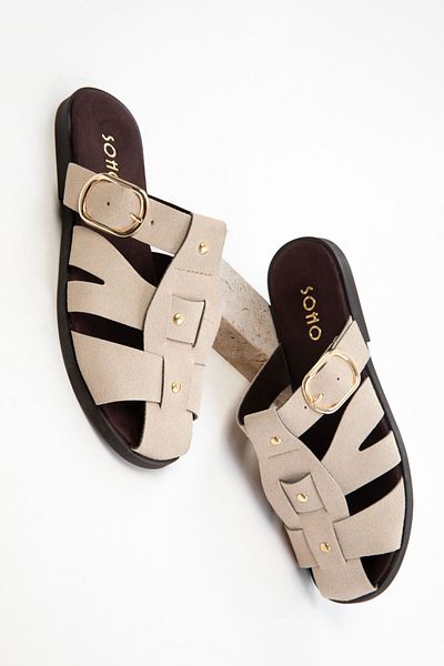 SOHO Beige Suede Women's Slippers 20747