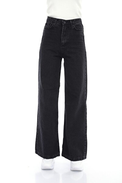 Ramrod Чарм Чорні джинси з високою талією - джинси з широкими штанинами та ел...