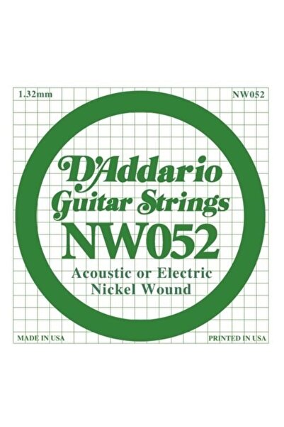Daddario Nw052 Electro and Acoustic Single Wire 5 Pcs Thick Mi Nickel Wound 0...
