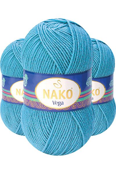 NAKO Vega Hand Knitting Yarn Yarn Wool Color Code:10608 Turquoise