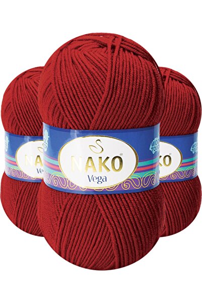 NAKO Vega 10040 (koyu Kırmızı) El Örgü Ipi 1 Adet