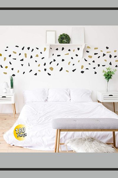 ENGINPRINT 180 Pieces Terrazzo Stone Pattern Wall Sticker Set