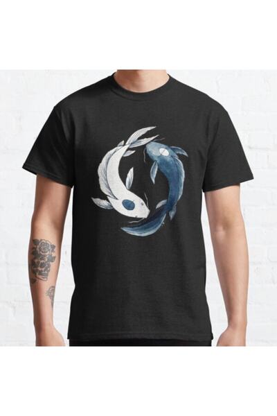 GALASHOP Avatar Tui And La - Yin & Yang Koi Classic Black Unisex T-shirt Mode...