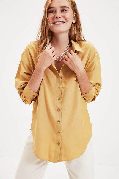 Trendyol Collection Mustár laza szabású ing TWOAW20GO0107