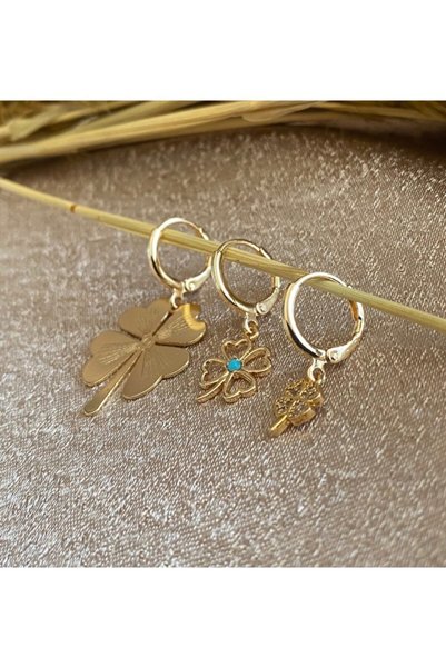 Markiz Takı Triple Clover Earring Set