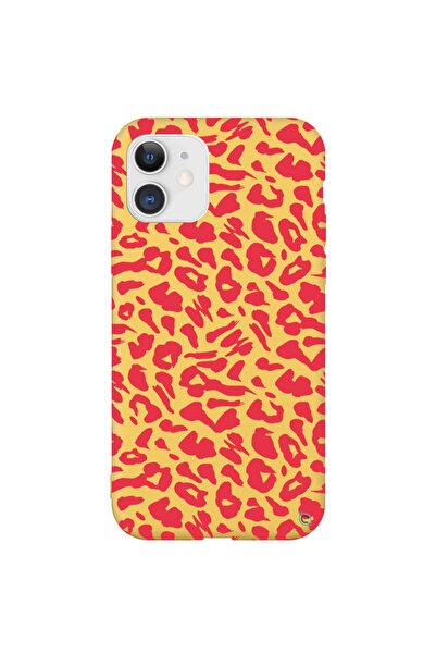 WANNA PROTECT Iphone 12 Içi Kadifeli Renkli Leopar Desenli Silikon Kılıf